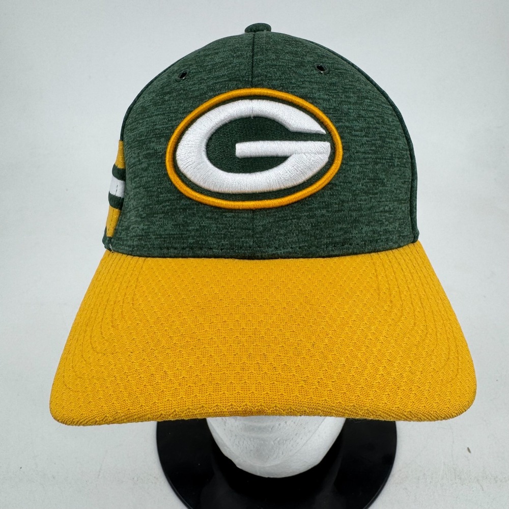 New Era Green Bay Packers Sideline Hat Cap MENS 39THIRTY Stretch Fitted SM/MED
